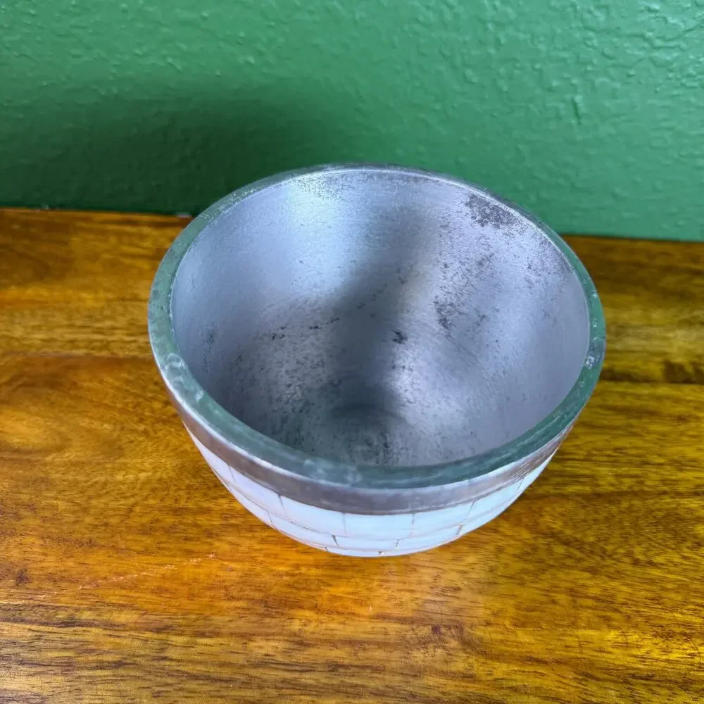 Vintage Mother of Pearl Trinket Box Jar with Lid